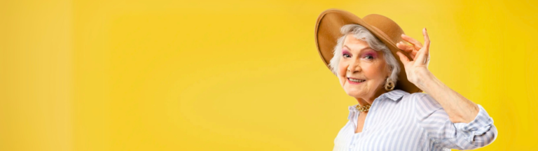 caregiver with white blouse and a summer hat